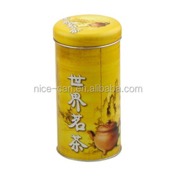 High quality custom round metal tin tea caddy , tea bag caddy